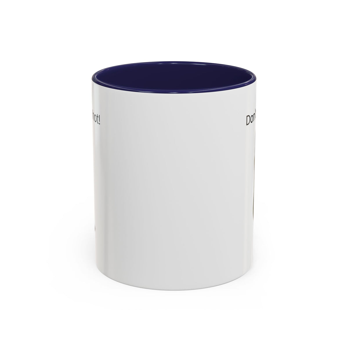 Ceramic cat coffee mug with "Don't rush, it's hot!" slogan in 11 oz size, featuring a playful cat design on a white mug.
