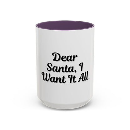 Dear Santa Accent Coffee Mug - Fun Holiday Mug for Christmas Enthusiasts - TRV