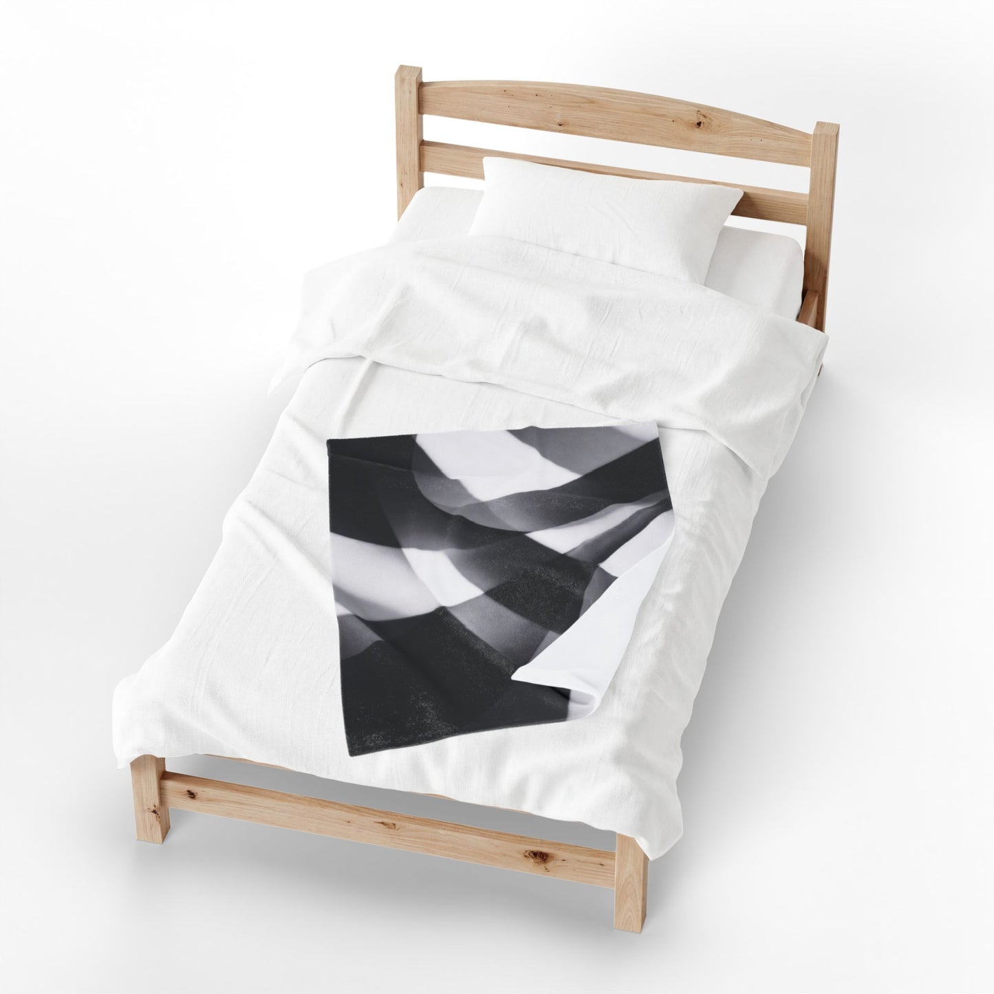 Abstract Black Smoke Design Velveteen Plush Blanket | Monochrome Swirl