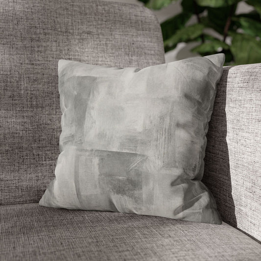 Watercolor Gray Decorative Pillowcase — Spun Polyester Square Throw Pillow Cover