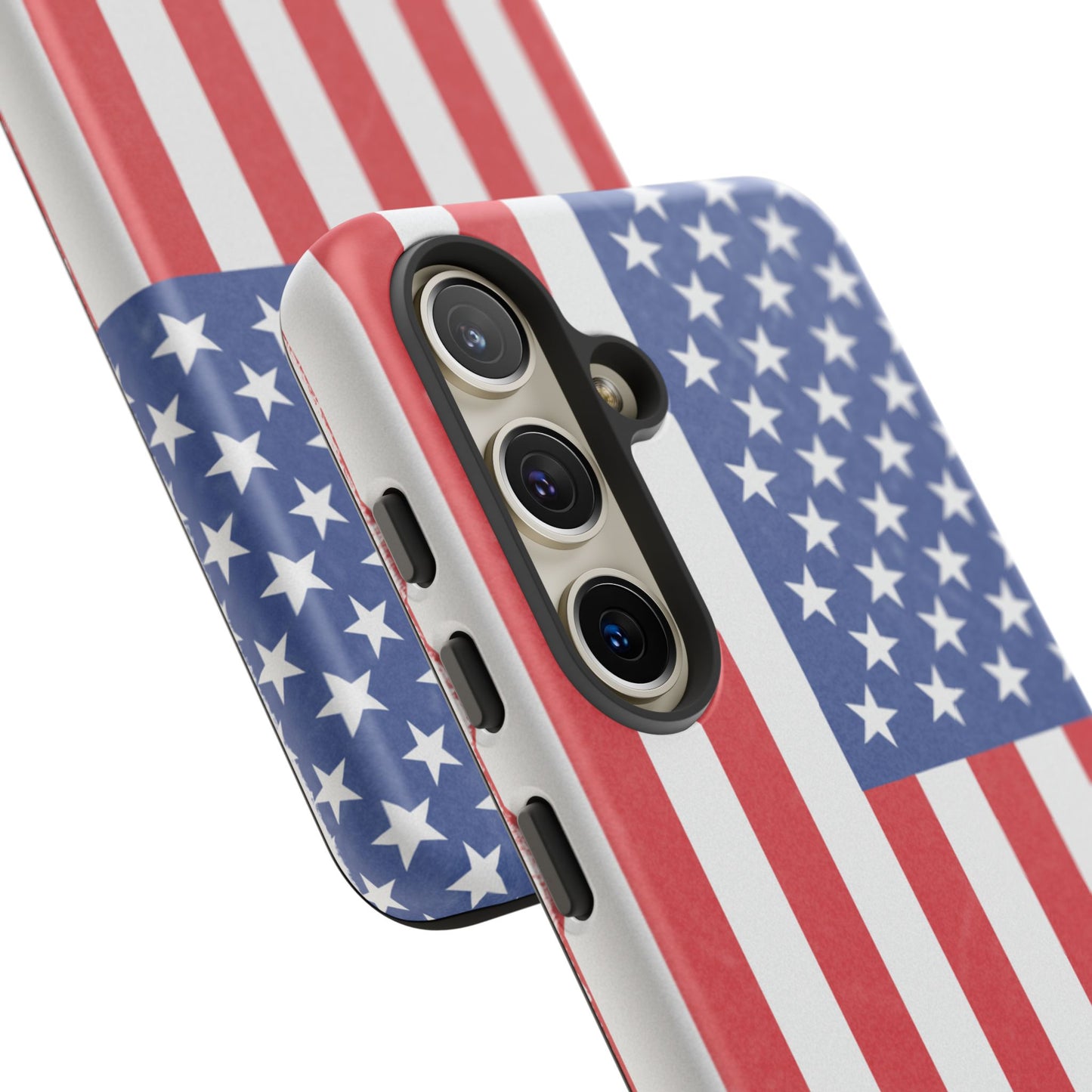 American flag tough phone case for iPhone by Printify, durable patriotic cover with bold flag design on a sturdy protective case.