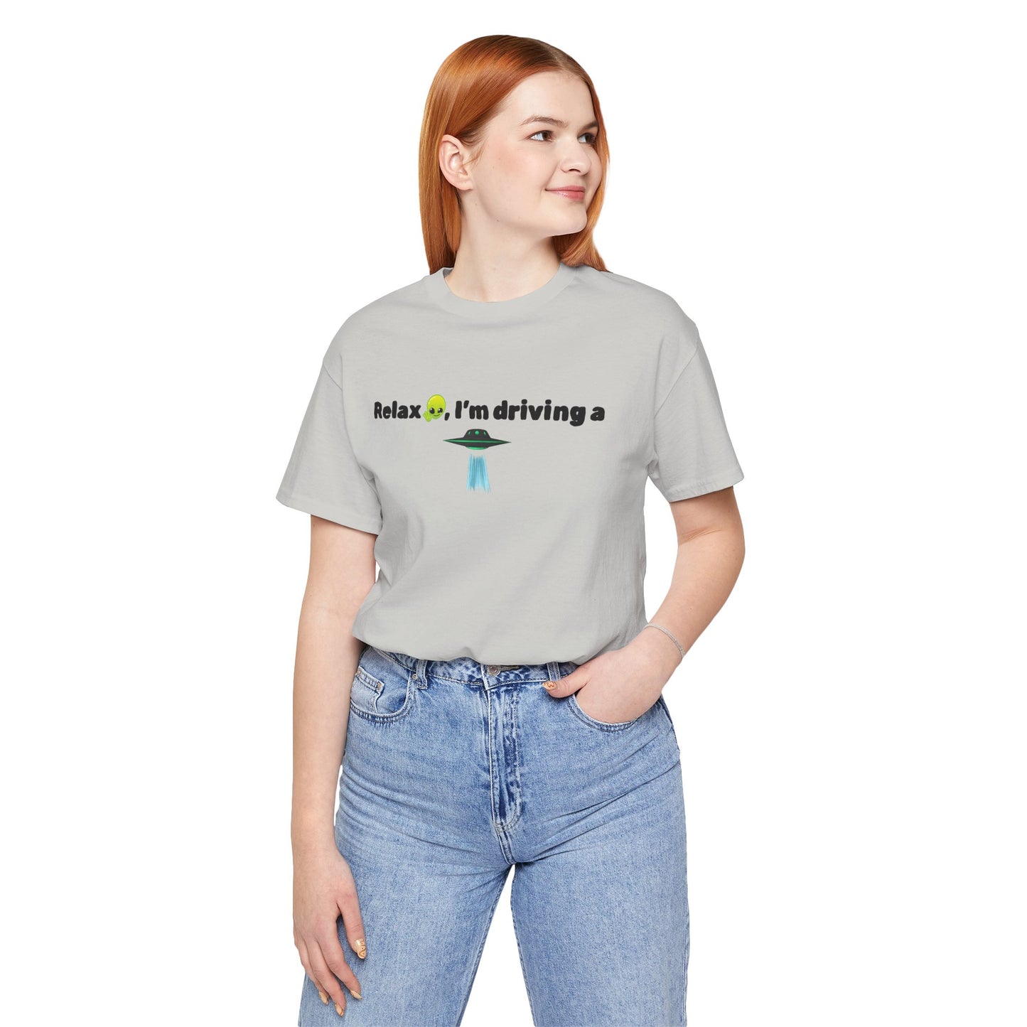 Alien Driving Unisex Tee - Fun Casual Shirt, Gifts for UFO Lovers, Quirky Humor T-Shirt, Perfect for Road Trips, Unique Birthday Present