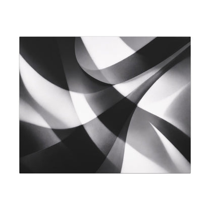 Abstract Black and White Swirl Matte Canvas