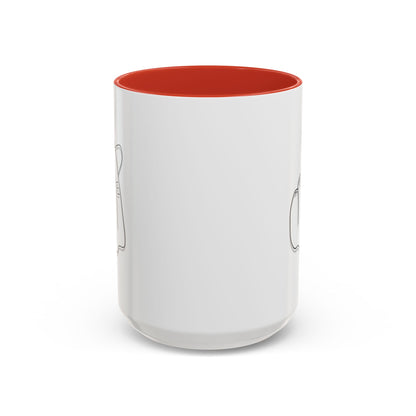 White ceramic coffee mug with minimal Korean finger heart accent design, 11oz or 15oz size, by Printify.