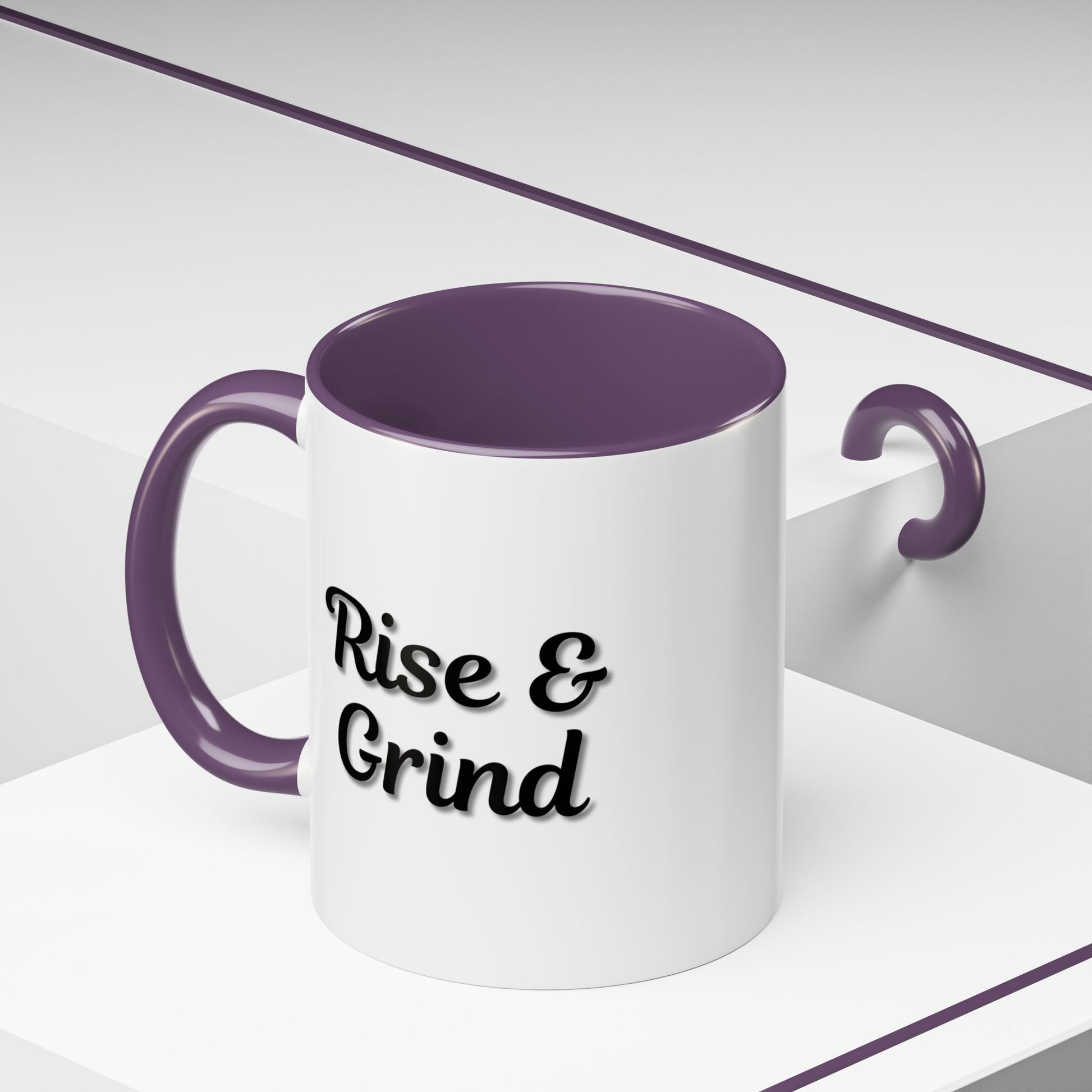 Rise & Grind Coffee Mug – Motivational Black Accent Mug for Daily Inspiration - TRV