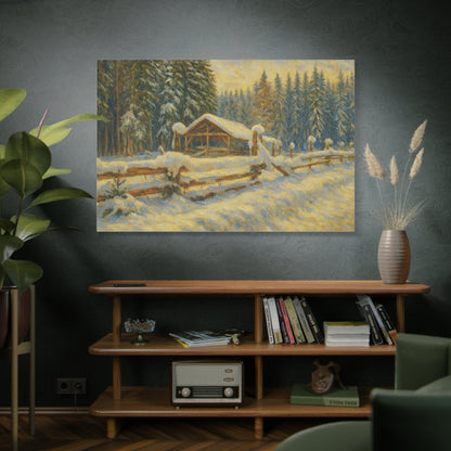Canvas Wall Art, Winter Landscape Print, Home Decor, Rustic Art, Gift for Nature Lovers, Holiday Decoration - TRV