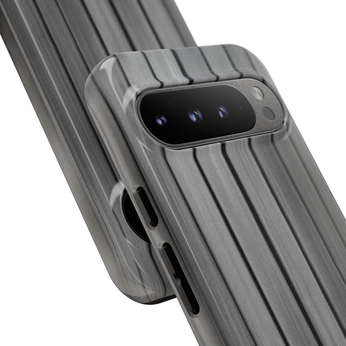 Ribbed metal texture iPhone phone case by Printify, tough protective cover with durable design for iPhone models.