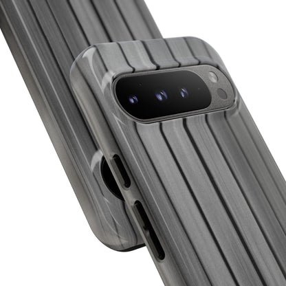 Ribbed metal texture iPhone phone case by Printify, tough protective cover with durable design for iPhone models.