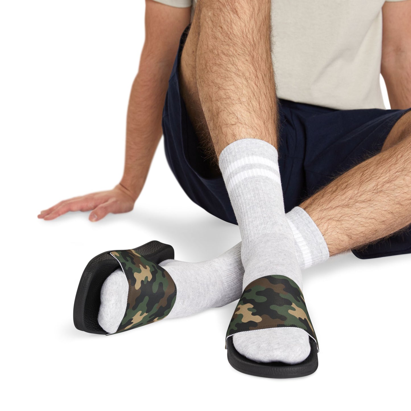 Camouflage Men's Slip-On Sandals | Casual Comfort Footwear for Summer, Beach Days, Outdoor Activities, Gifts for Him, Fashionable Slides - TRV