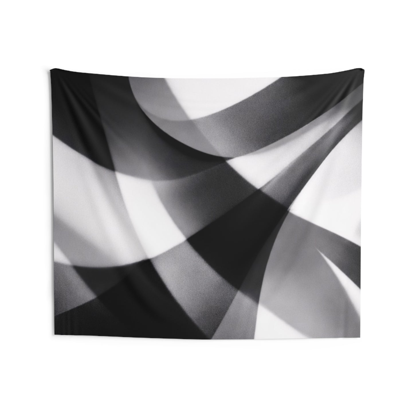 Monochrome Flow Wall Tapestry — Abstract Black & White Geometric Decor
