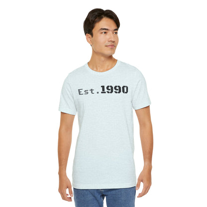 Est. 1990 Unisex Tee, Vintage Style Short Sleeve Shirt, Gift for 30th Birthday, Retro Casual Wear, Year Established T-Shirt