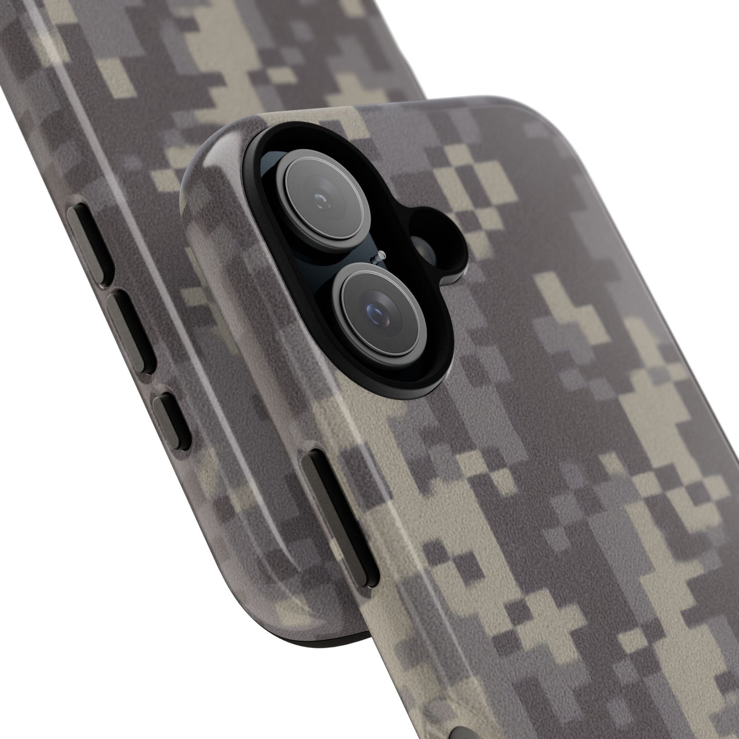 Digital camo tough phone case by Printify, rugged protective cover designed for durable smartphone protection.