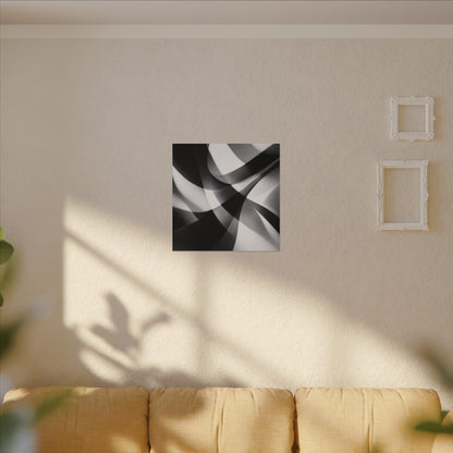 Abstract Black and White Swirl Matte Canvas