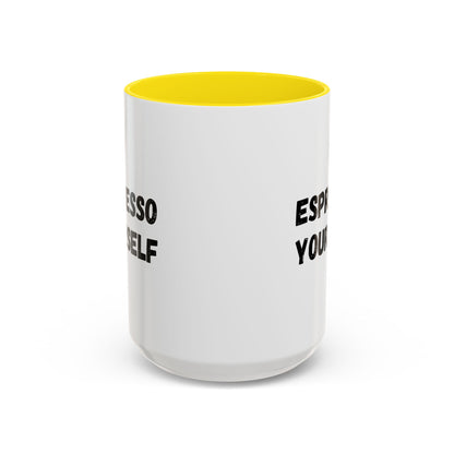 Espresso Yourself Coffee Mug - Fun Black Accented Mug for Coffee Lovers, Great Gift for Birthdays, Christmas, and Housewarming