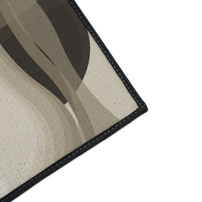 Neutral Abstract Swirls Heavy Duty Floor Mat | Modern Entryway Rug