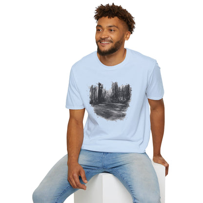 Minimalist Nature-Inspired Unisex Softstyle T-Shirt, Casual Wear, Everyday Style, Gift for Nature Lovers, Eco-Friendly Fashion