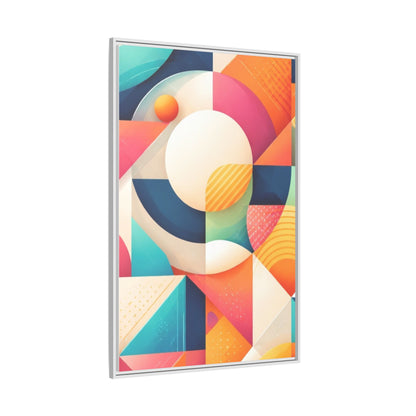 Colorful Geometric Abstract Art Matte Canvas Framed