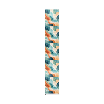 Abstract Wave Wrapping Paper Roll — Teal & Coral Modern Gift Wrap