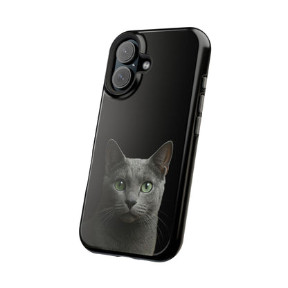 Russian Blue Cat Phone Case — Magnetic Impact-Resistant iPhone Cover