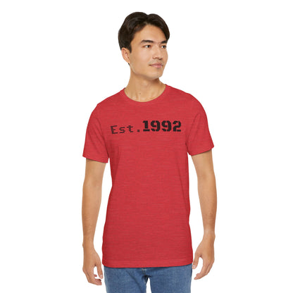 Est. 1992 Unisex Jersey Tee - Retro Birthday Gift, Casual Wear, Cool Vintage T-Shirt, Gift for Him, Gift for Her - TRV