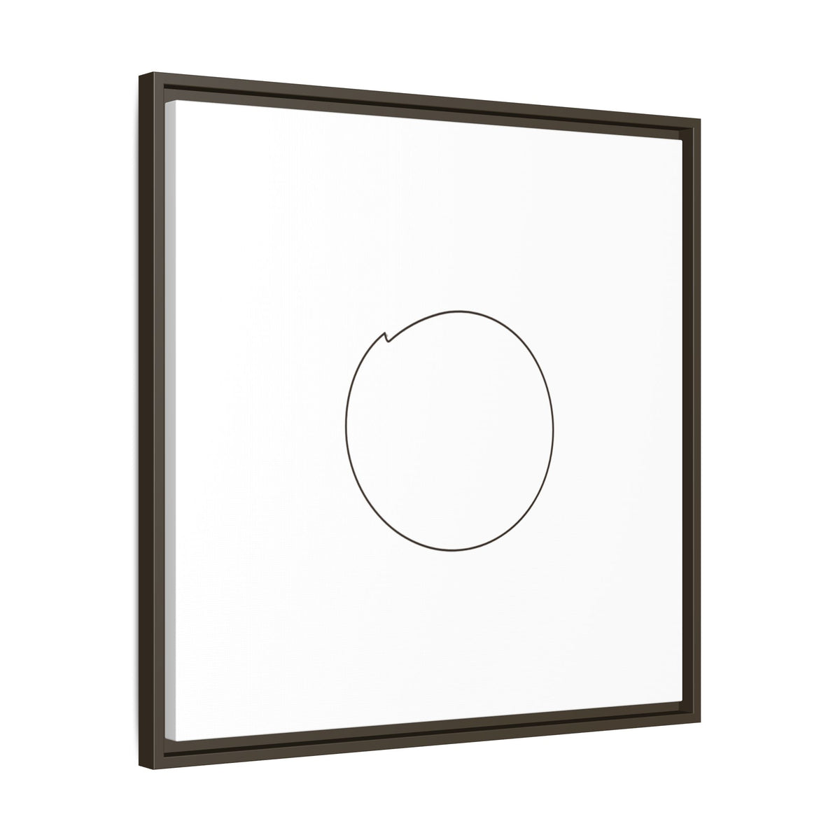 Framed matte canvas wall art featuring a minimal circular line design, by Printify, perfect for modern home decor.