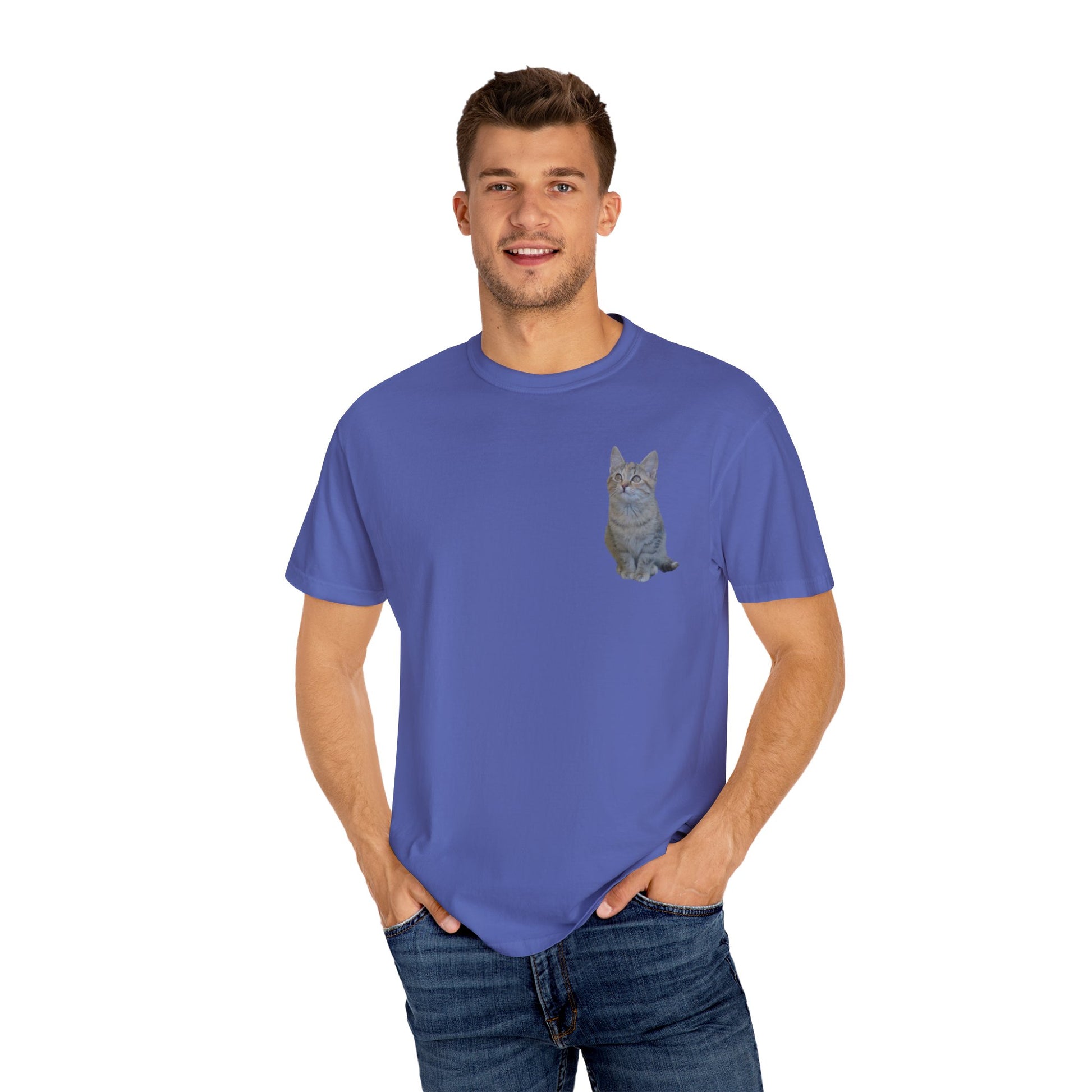 Whimsical Cat Pocket T-Shirt for Cat Lovers - TRV