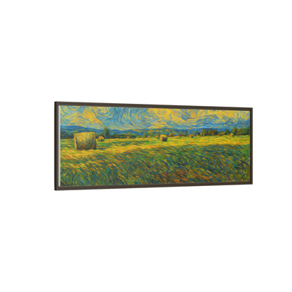 Multi-color landscape matte canvas print in a frame, showcasing vibrant natural scenery on high-quality canvas by Printify.