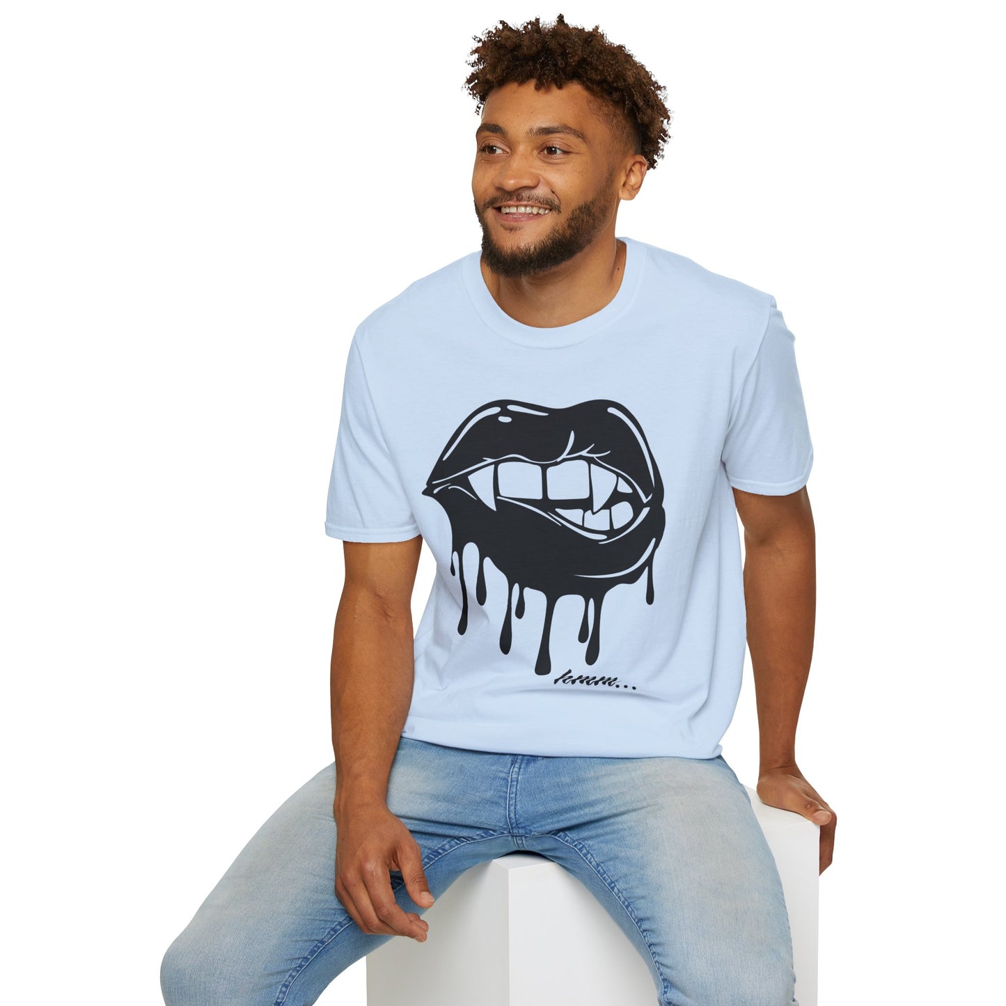 Edgy Graphic Unisex T-Shirt - Dripping Mouth Design, Cool Tee, Trendy Shirt, Hipster Top, Streetwear, Alternative Fashion, Holiday Gift