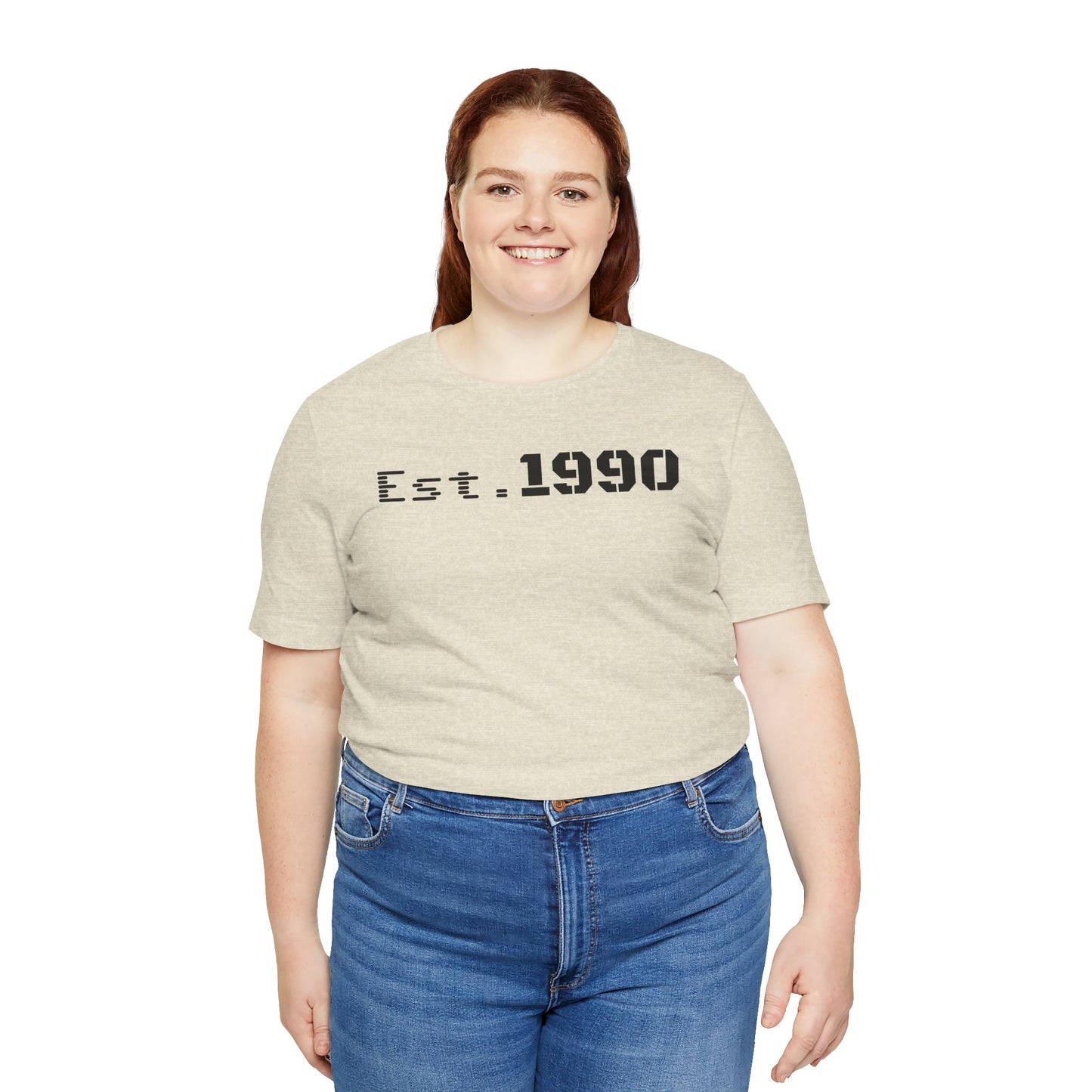 Unisex Est. 1990 Nostalgic Jersey Tee - Perfect Gift, Vintage Style, Retro Fashion, Birthday Celebration, Casual Wear - TRV