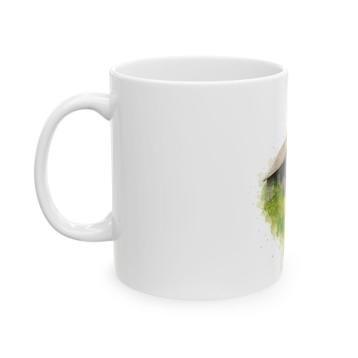 Rustic Cabin Ceramic Mug - Cozy Coffee Cup for Nature Lovers, Gift for Home, Farmhouse Decor, Tea Time, Camping Enthusiasts - TRV