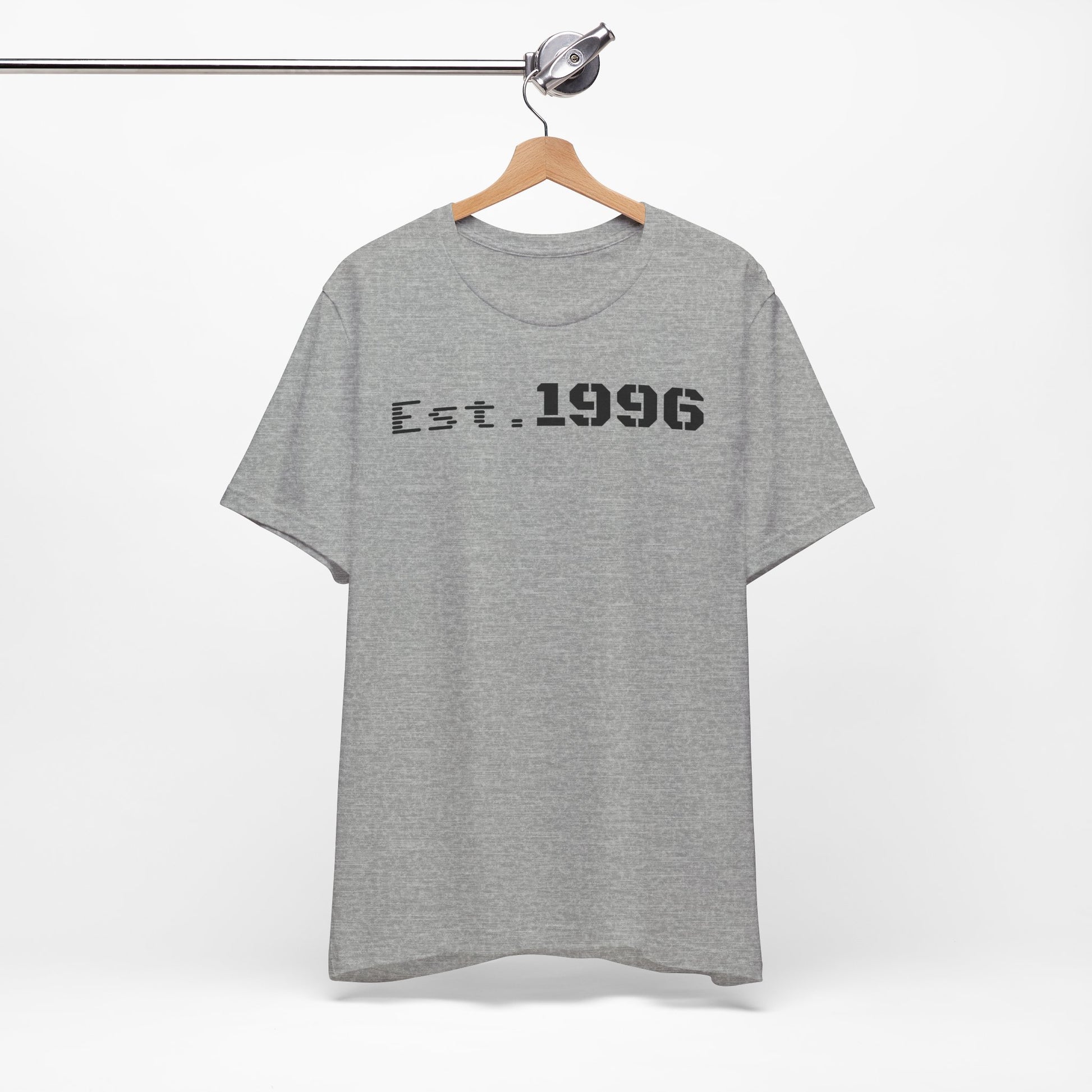 Unisex Jersey Tee - 'Est. 1996' Graphic Shirt, Birthday Gift, Casual Wear, Vintage Style, Retro Fashion, Gift for Him/Her - TRV
