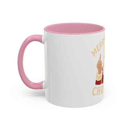 Merry Fucking Christmas Mug — Funny Santa Middle Finger Coffee Cup (11oz & 15oz)