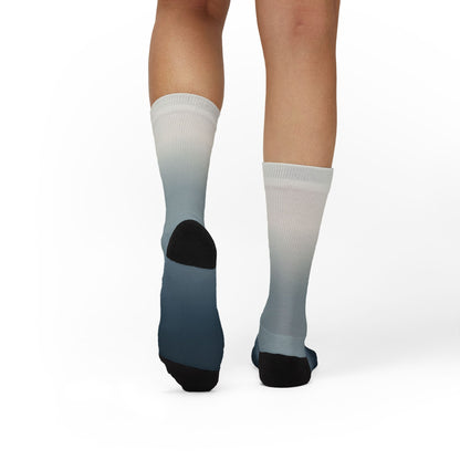 Blue Gray Ombre Sublimation Socks | Gradient Crew Socks