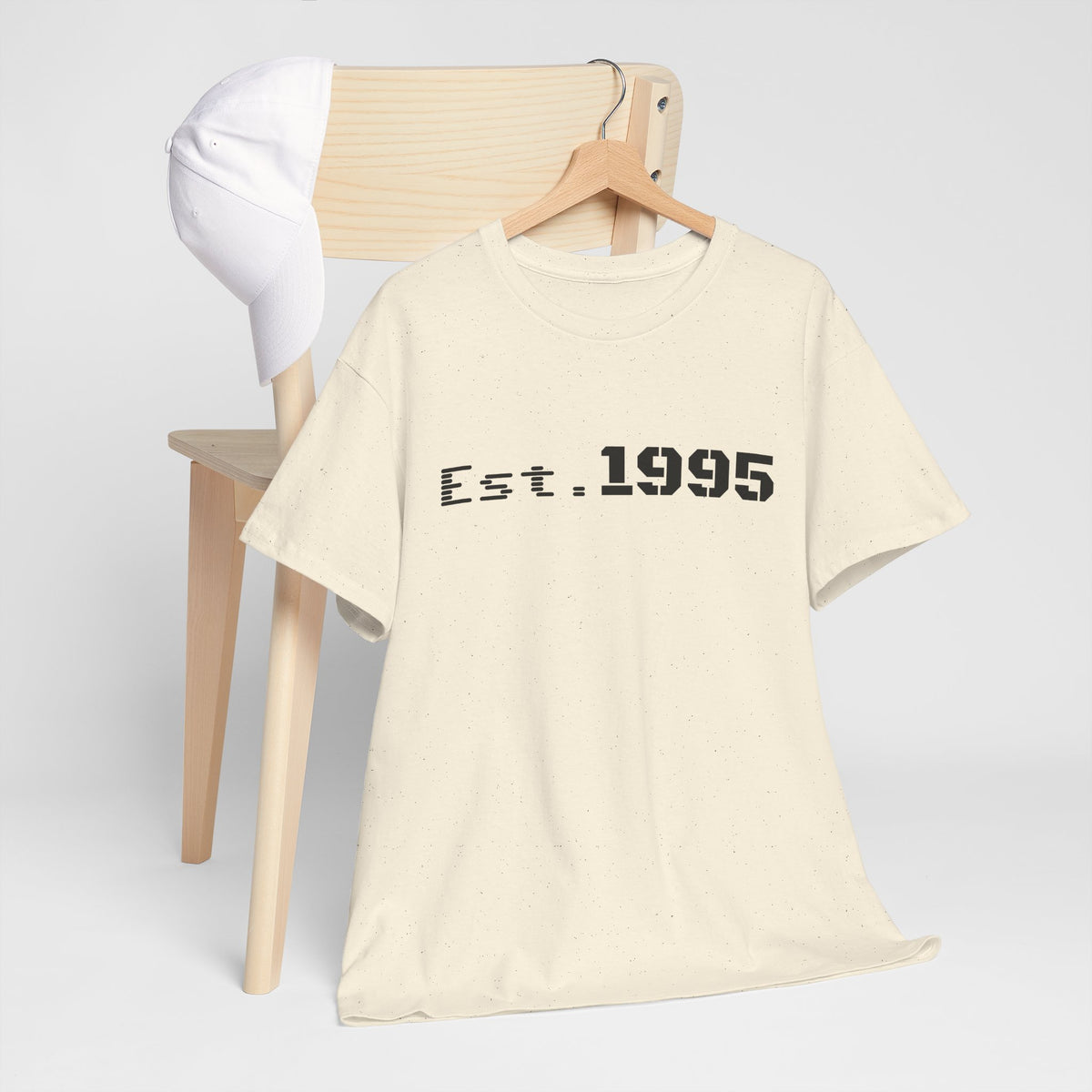 Vintage minimalist Est. 1995 T-shirt by Printify featuring a clean birthday design on soft fabric.