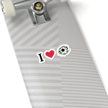 Soccer Love Kiss-Cut Stickers - Perfect for Fans, Gifts, Laptops, Bumpers, and Scrapbooking - TRV