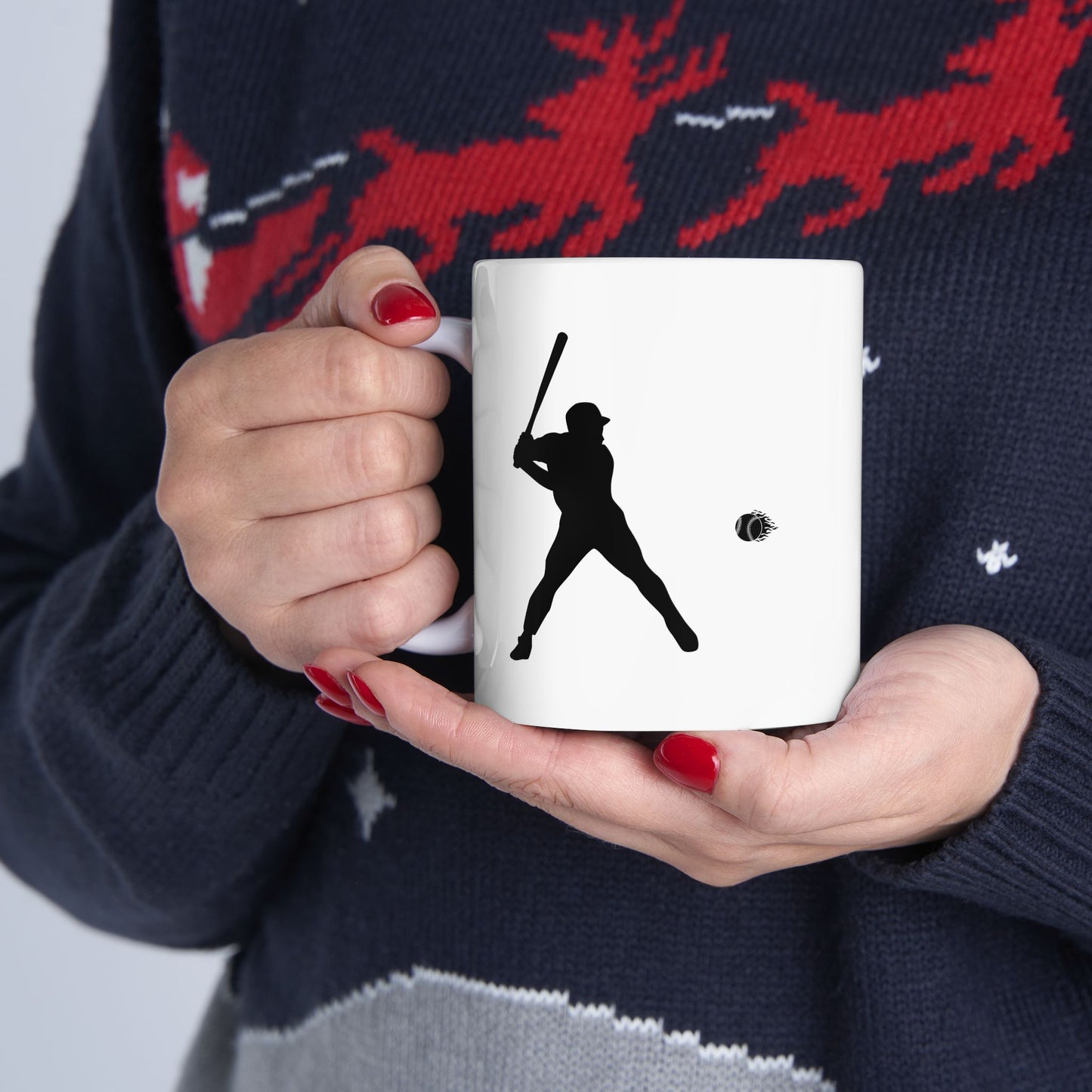 Baseball Ceramic Mug, Unique Gift for Art Lovers, Coffee Tea Cup, Home Decor, Minimalist Design, Ideal for Birthdays and Holidays