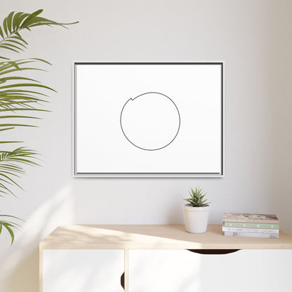 Framed matte canvas wall art featuring a minimal circular line design, by Printify, perfect for modern home decor.
