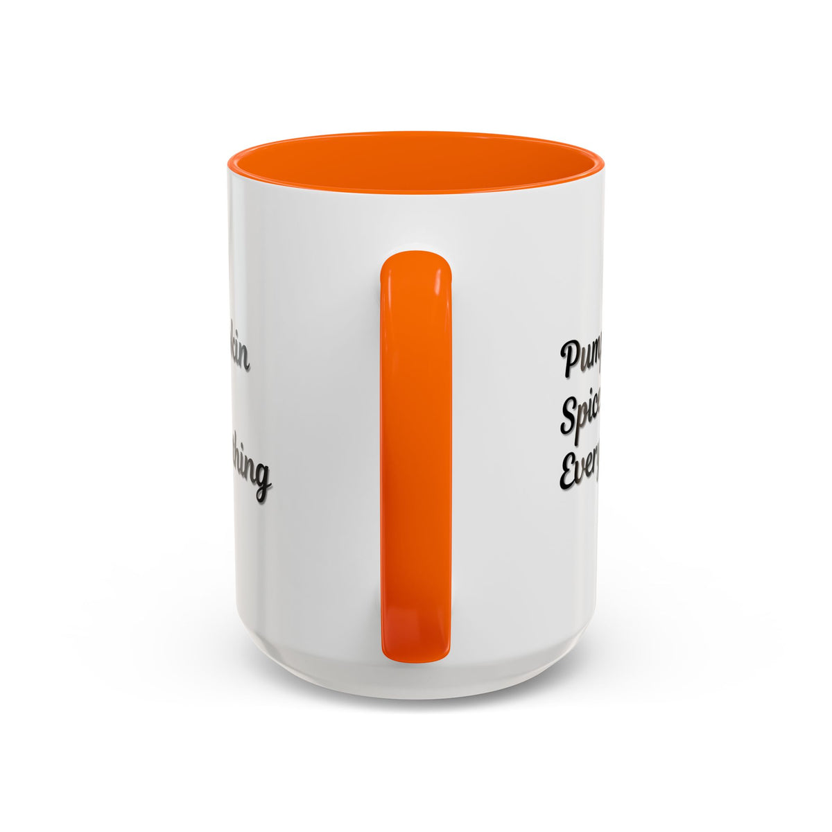 Pumpkin Spice Everything accent coffee mug by Printify, fall seasonal 11oz ceramic coffee cup with pumpkin and autumn design.