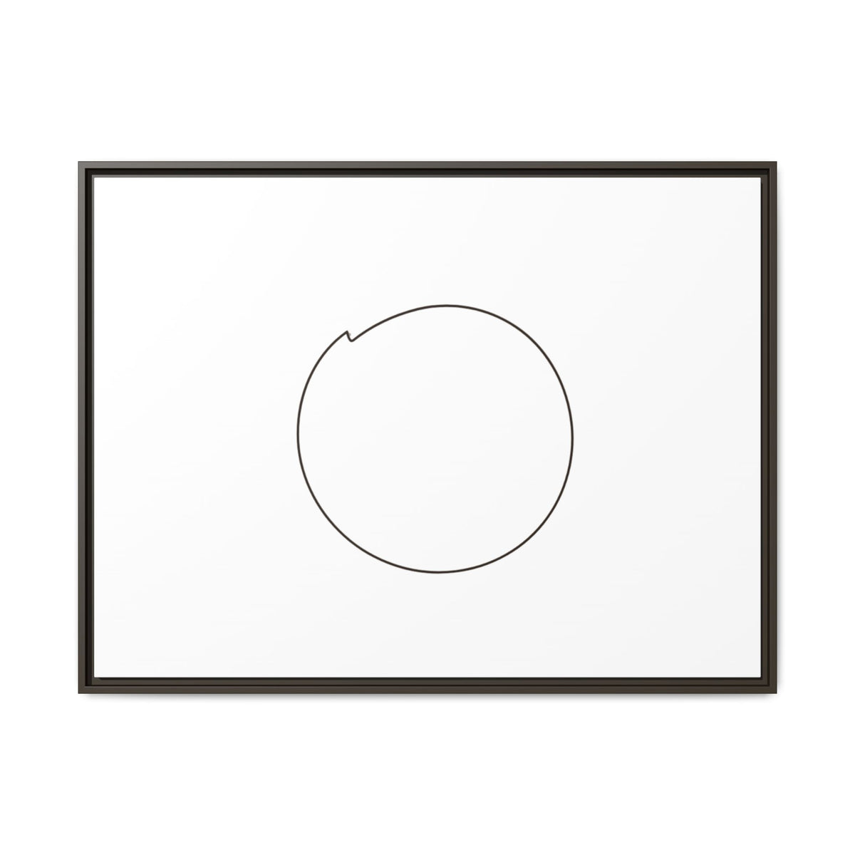 Framed matte canvas wall art featuring a minimal circular line design, printed by Printify for modern home decor.