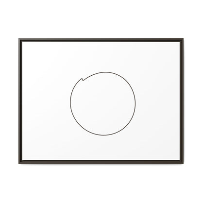 Framed matte canvas wall art featuring a minimal circular line design, printed by Printify for modern home decor.