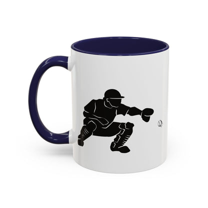 Baseball Catcher Coffee Mug, Sports Gift for Coaches, Black Accent Mug for Fans, Perfect for Birthdays & Celebrations, Unique Cup - TRV