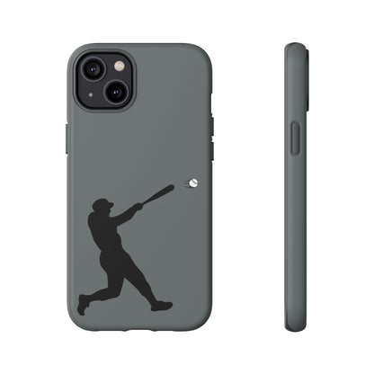 Printify baseball batter phone case, tough protective smartphone cover featuring a baseball player design for fans.