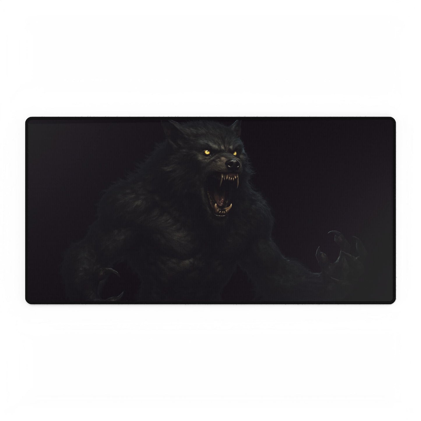 Fierce Werewolf Desk Mat, Gaming Desk Pad, Office Decor, Computer Accessory, Gift for Gamers, Halloween Decor
