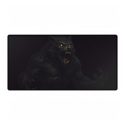 Fierce Werewolf Desk Mat, Gaming Desk Pad, Office Decor, Computer Accessory, Gift for Gamers, Halloween Decor