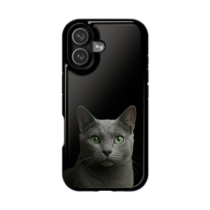 Russian Blue Cat Phone Case — Magnetic Impact-Resistant iPhone Cover