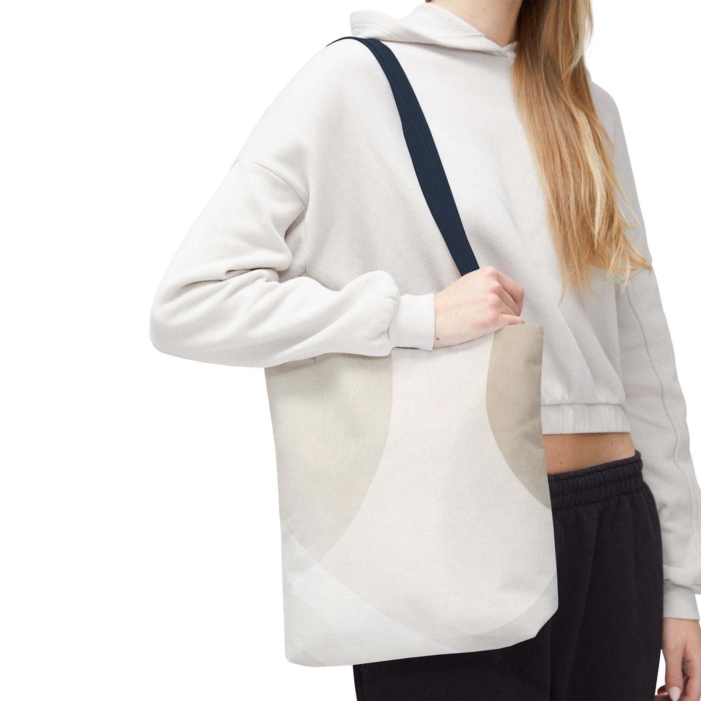 Neutral Abstract Geometric Tote Bag | Minimal Beige Shapes