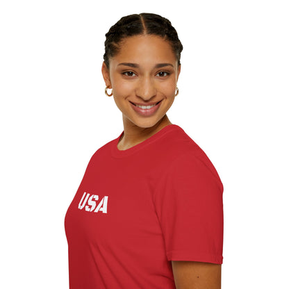 USA Unisex Softstyle T-Shirt, Casual Tee, Patriotic Apparel, Independence Day Gift, Everyday Wear, Comfortable Fashion