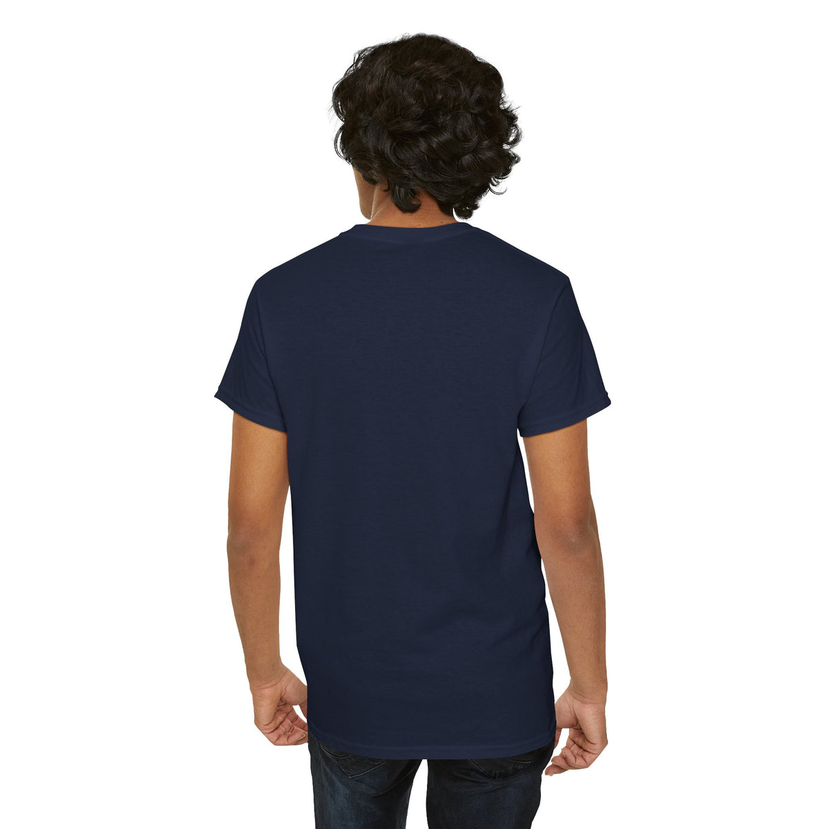 Black graphic T-shirt by Printify featuring a dripping lips 'hmm...' bite design on the front.