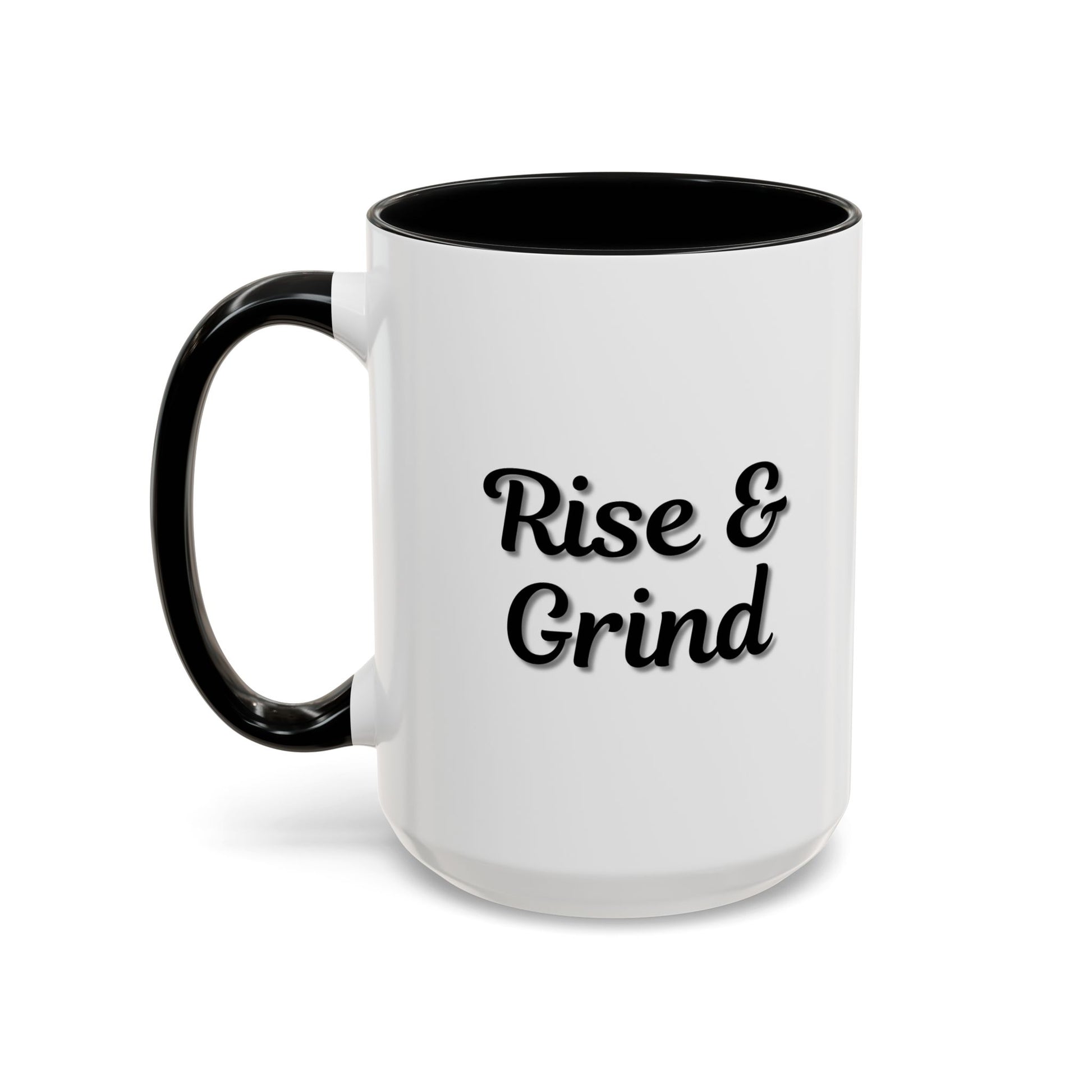 Rise & Grind Coffee Mug – Motivational Black Accent Mug for Daily Inspiration - TRV