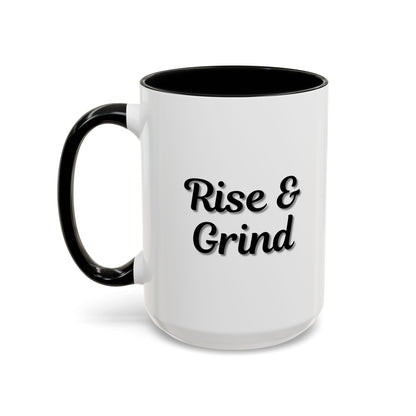Rise & Grind Coffee Mug – Motivational Black Accent Mug for Daily Inspiration - TRV